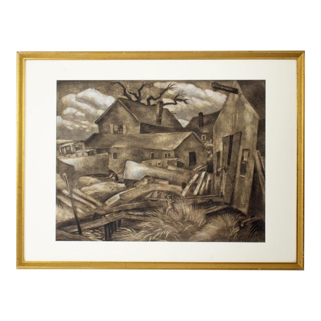 1946 Charcoal Drawing by Eugene Savage For Sale
