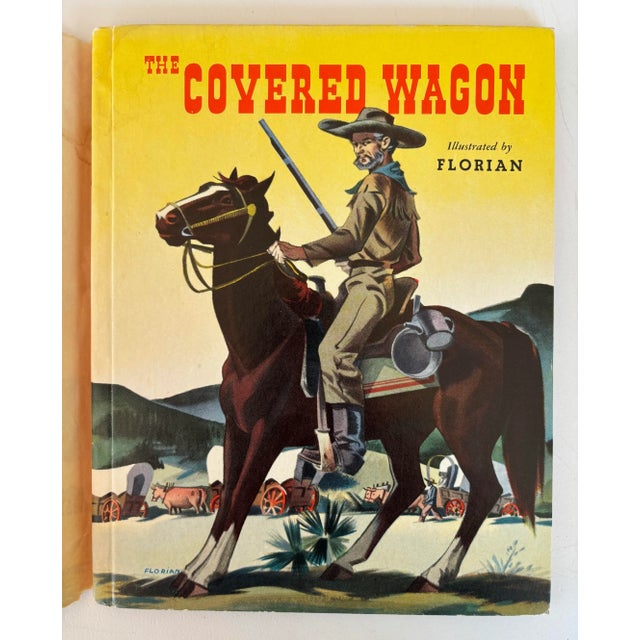 The Covered Wagon Hardcover Book in Original Dust jacket By MAY McNEER Illustrated by FLORIAN Copyright, 1944, by Artists...
