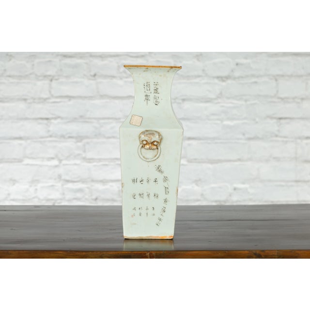 Chinese 19th Century Chinese Qing Hand-Painted Flower & Bird Altar Vase For Sale - Image 3 of 13