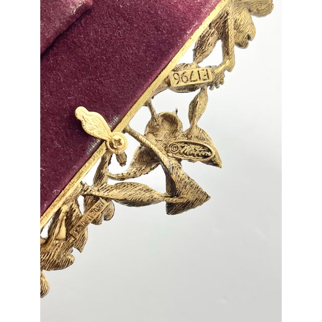 1960s Matson Ormolu Bird Dogwood Flower Gold Tone Rectangle Picture Frame For Sale - Image 10 of 10