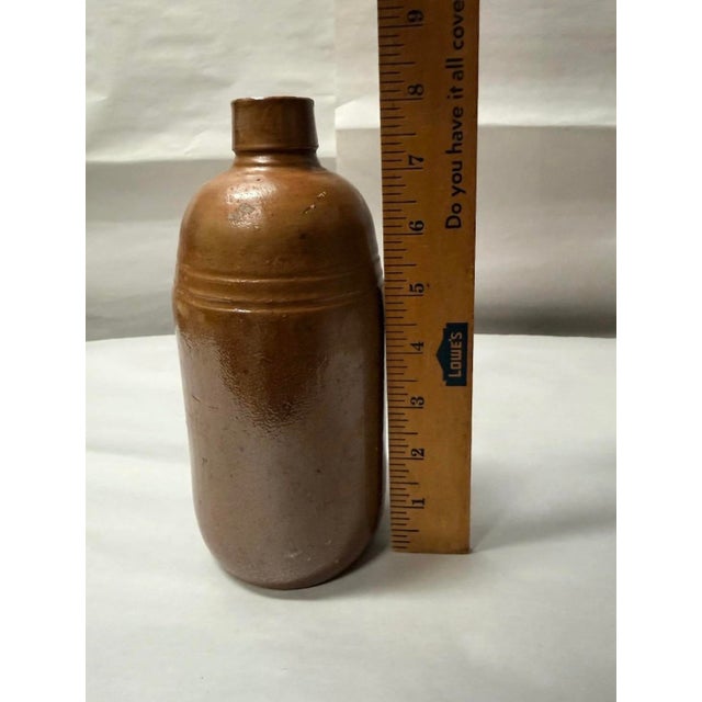 Late 19th Century Late 19th Century Antique Salt-Glazed Brown Stoneware Utilitarian Bottle Vase For Sale - Image 5 of 7