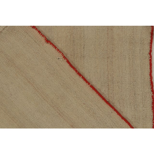 Textile Vintage Plain Kilim in Beige-Brown Striations, Solid Hues For Sale - Image 7 of 7
