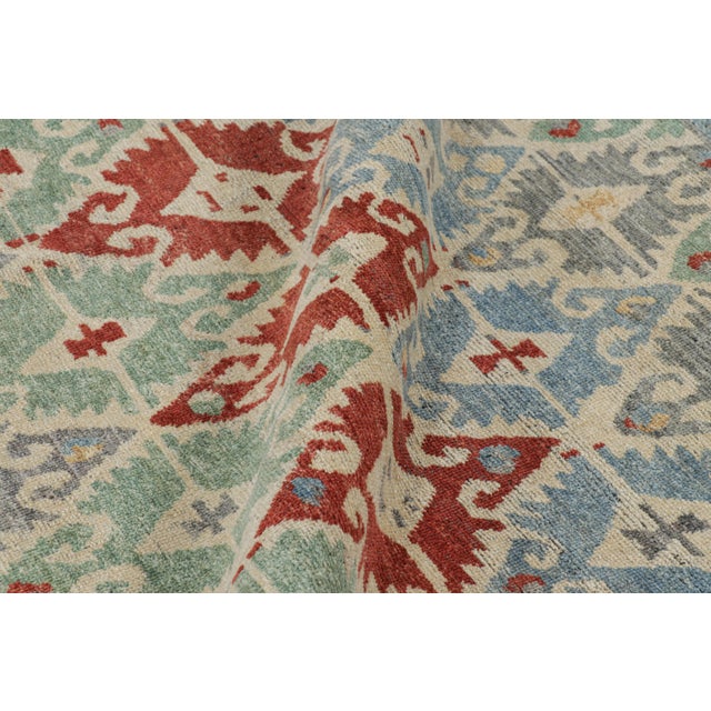 Textile Rug & Kilim’s Tribal Style Rug With Vibrant Polychromatic Geometric Patterns For Sale - Image 7 of 8