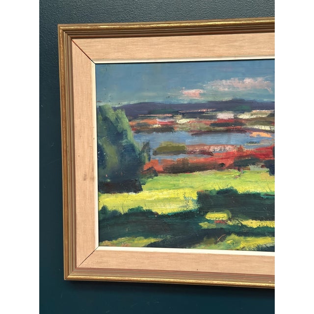 Original Oil on Canvas – “Landscape” by Unidentified Artist – Signed – Vintage & Framed – 67.5 × 53.5 cm (26.6" × 21.1")...