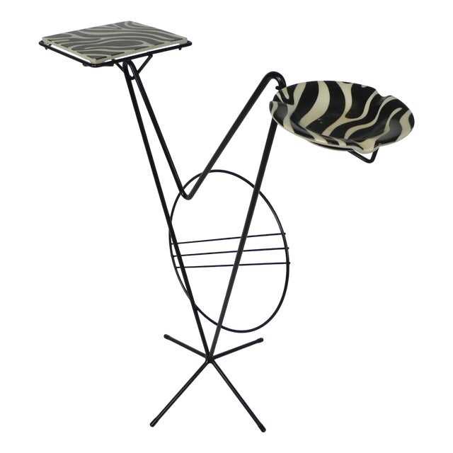 Side Table with Newspaper Rack and Cogebi Ornamin Parts, 1950s For Sale