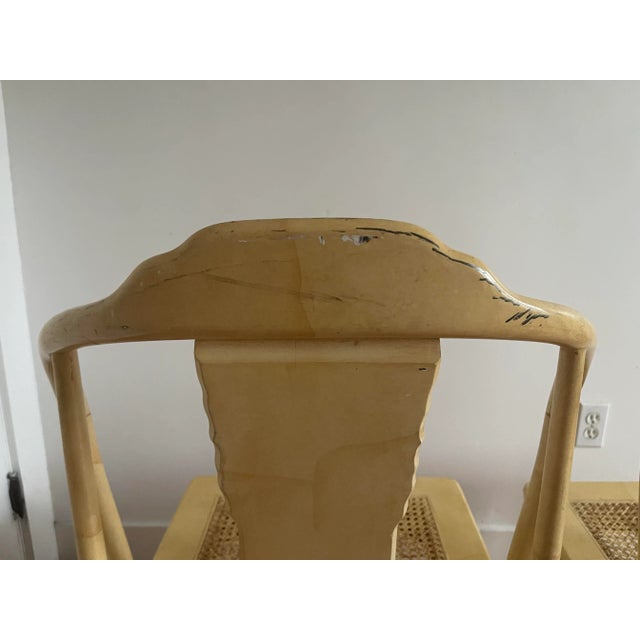 Mid-20th Century Pair of Henredon Lacquered Chinoiserie Caned Accent Chairs For Sale - Image 11 of 12