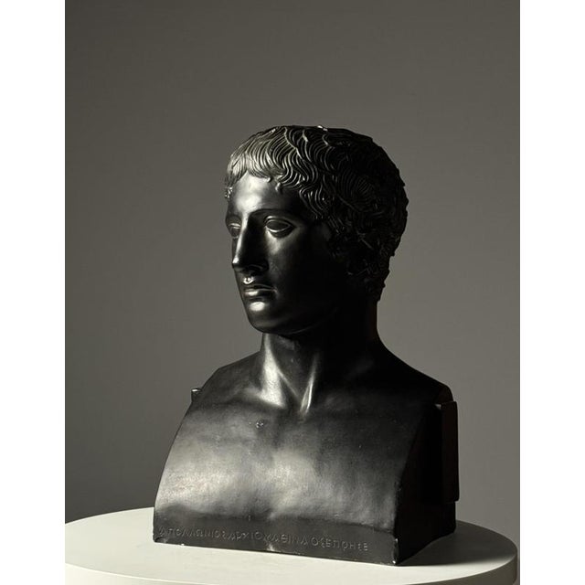 Greek Style Bust of Doryphoros, Late 20th Century, Gypsum For Sale - Image 16 of 18