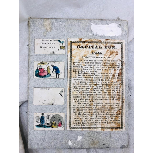 Antique “Capital Fun” Card Game in Frame For Sale - Image 11 of 13