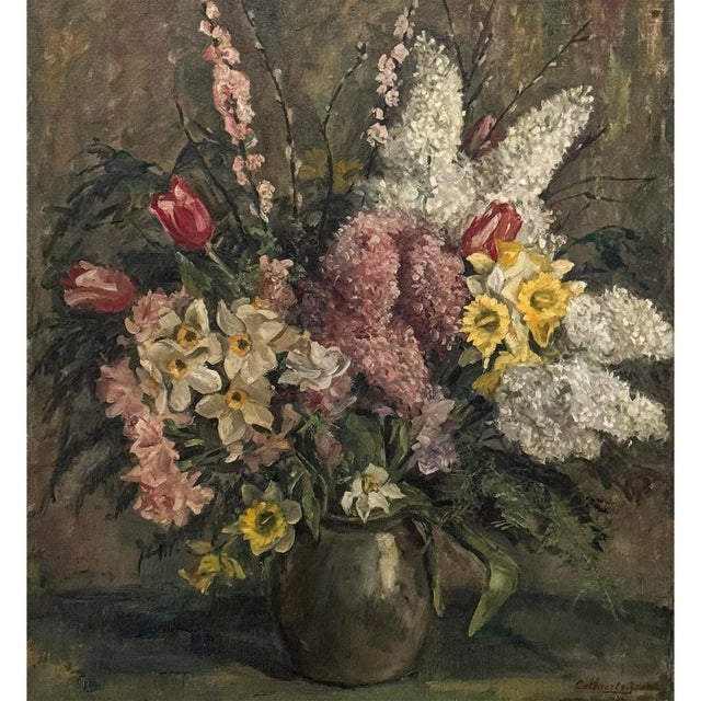 Beaux-Arts Framed Still Life Oil Painting on Canvas by Jozef Callaerts (1896-1965) For Sale - Image 3 of 16