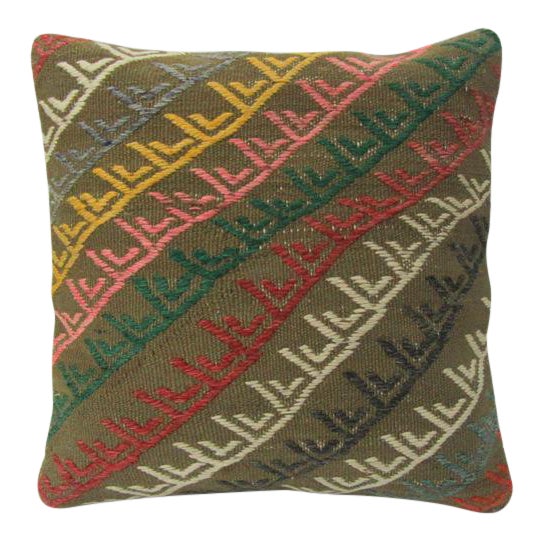 Embroidered Kilim Pillow Cover For Sale