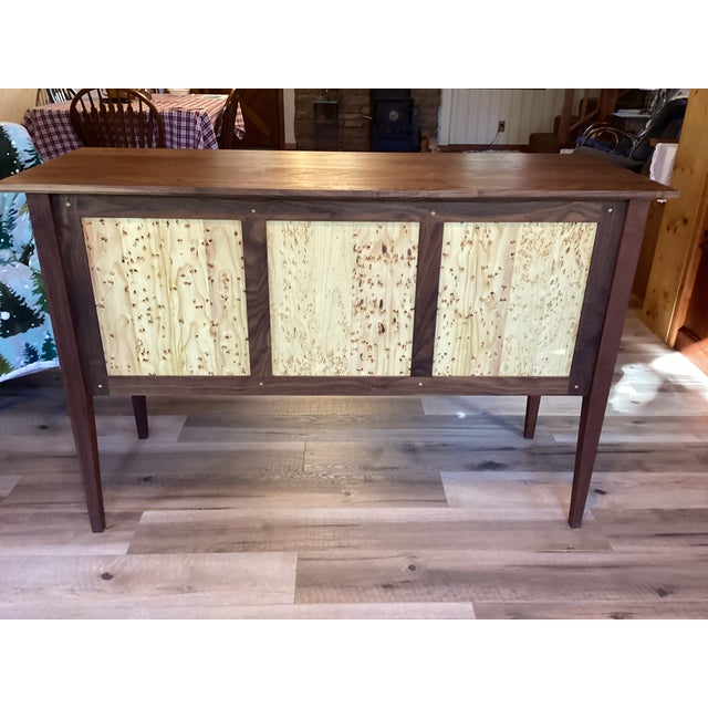2020s Walnut & Birdseye Maple Shaker Buffet Cabinet For Sale - Image 5 of 10