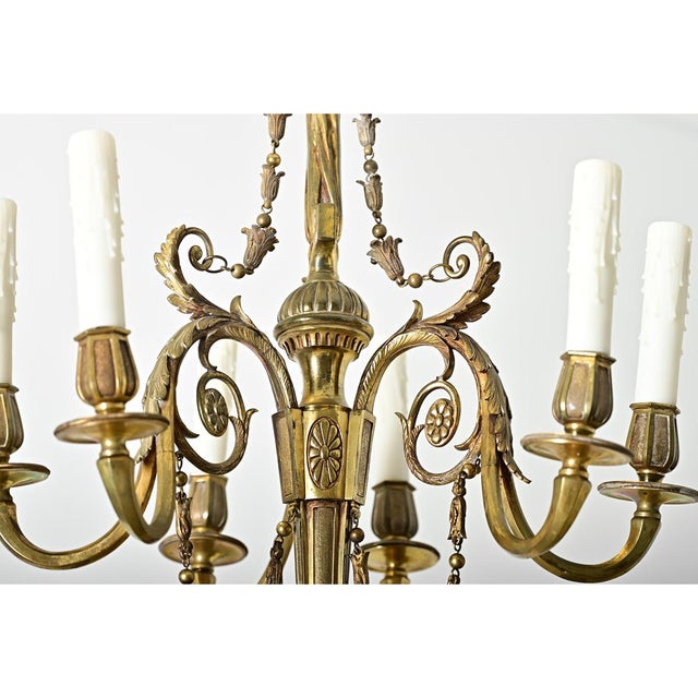 French 19th Century Gilt Bronze Chandelier For Sale - Image 11 of 16