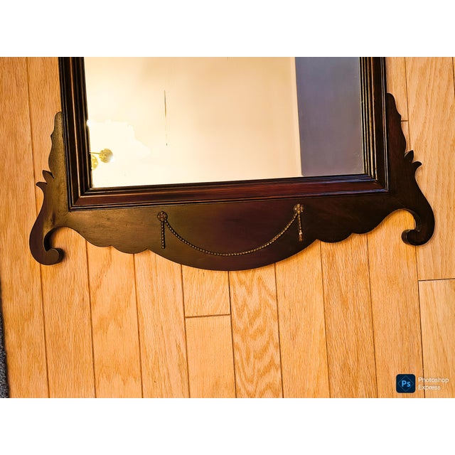 Mid 20th Century Tall Chippendale Style Mirror With Regency Flourish For Sale In New York - Image 6 of 9