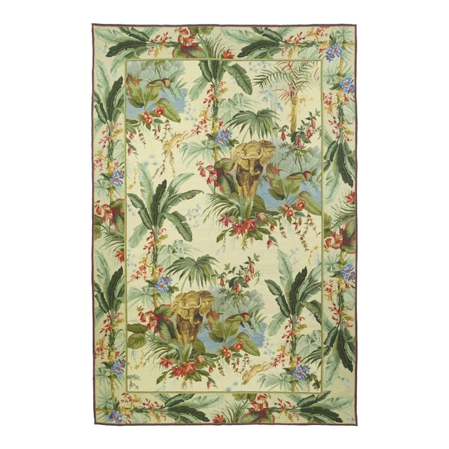 French Aubusson Design Rug 5'11'' X 8'11'' For Sale
