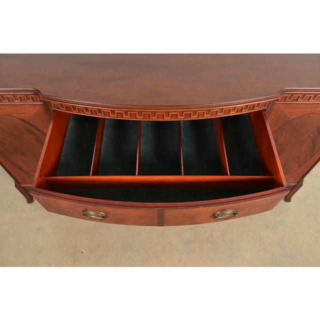 Romweber Antique Federal Inlaid Flame Mahogany Sideboard Credenza, Circa 1920s For Sale In South Bend - Image 6 of 12