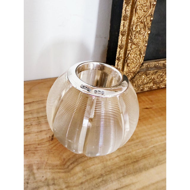 1900 - 1909 Antique 1900 Sterling Silver and Glass Match Striker For Sale - Image 5 of 5