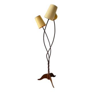 Handcrafted Tripod Floor Lamp in Wrought Iron by Studio Pescatore, 2000s For Sale