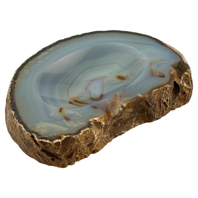 Vintage Italian Blue Chalcedony Agate Bowl, 1960s For Sale - Image 10 of 10