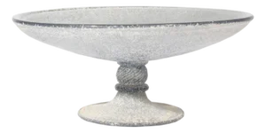 Gray Scavo Art Glass Compote