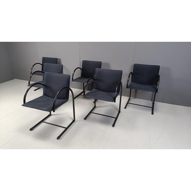 Metal Vintage Cirkel Chairs attributed to Metaform, 1980s, Set of 6 For Sale - Image 7 of 12