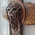 Antique Art Deco Hand Carved Oak Crucifix Face of Jesus Wall Cross 25" Tall For Sale - Image 6 of 18