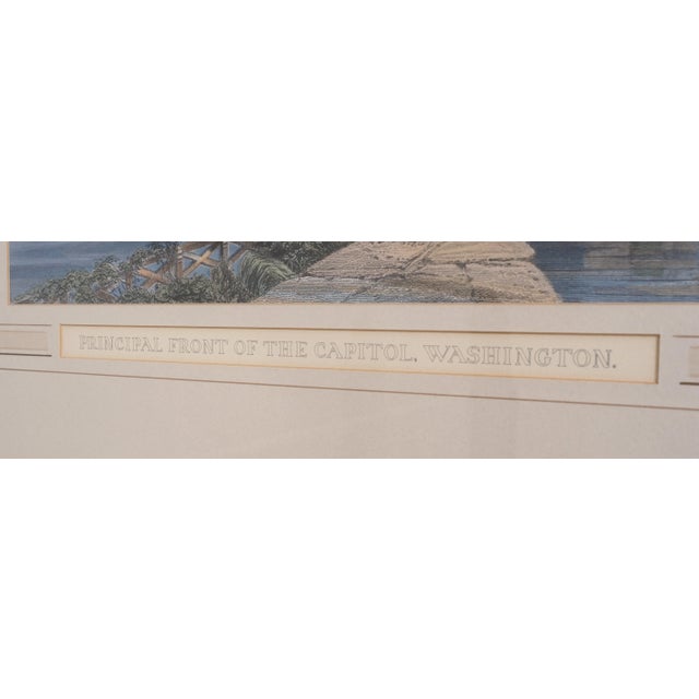 Traditional Vintage Colored Engravings of Principal Front of Capitol For Sale - Image 3 of 8