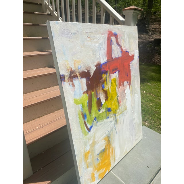 Cream "Open House" Contemporary Abstract Expressionist Acrylic Painting by Sarah Trundle For Sale - Image 8 of 8
