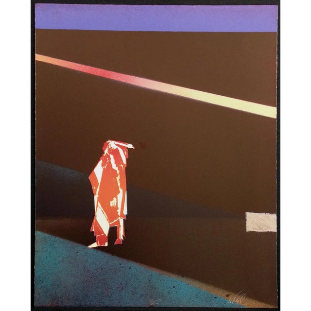 Impressionist Veloy Vigil "Sentinel" Hand Signed, Numbered Fine Art Lithograph For Sale - Image 3 of 3