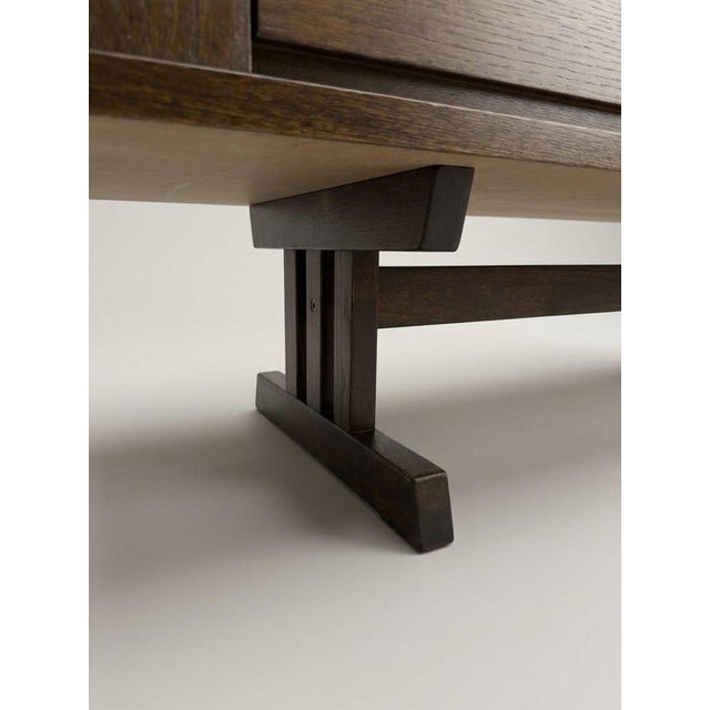 1960s Mid-Century Modern Danish Architectural Stained Oak Sideboard attributed to Skovby For Sale - Image 5 of 9