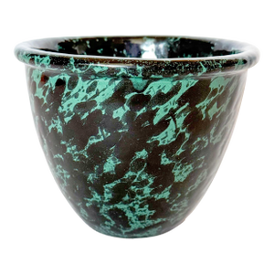 Late 20th Century Bennington Pottery Vermont Green Agate Splatterware Bowl