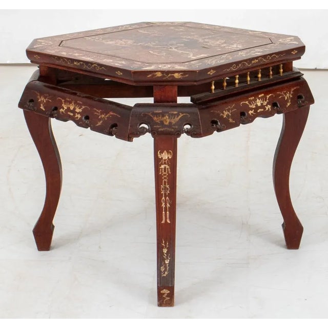 Chinese Inlaid Hardwood Side Table, 19th Century For Sale In New York - Image 6 of 11