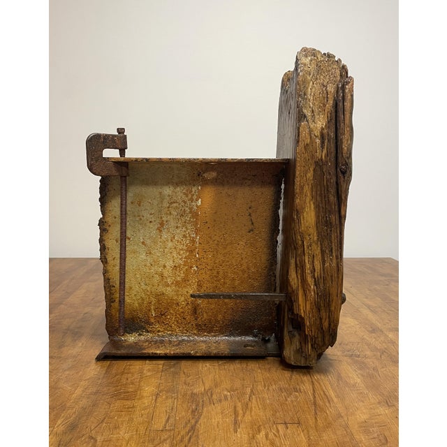 Vintage Mid-Century Modern Steel Beam and Driftwood Sculpture - Circa 1950’s For Sale - Image 10 of 18