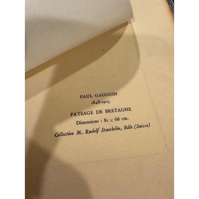 Impressionist Paul Gauguin “Among the Lilies” Offset Lithograph. For Sale - Image 3 of 4