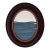"Porthole" Abstract Art in Oval Antique Frame, Small Seascape Painting Transitional Wall Art by JTS For Sale
