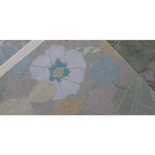 Modern Nepalese Wool and Silk Rug With Floral Design in Multi Colors For Sale - Image 12 of 13