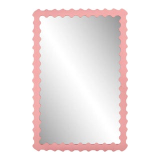 Fleur Home Audubon Bamboo Rectangle Mirror in Pink Punch, 24x36 For Sale