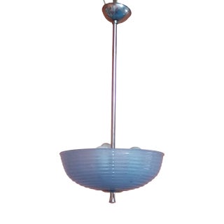 Pulegoso Light Blue Glass Chandelier by Barovier & Toso, Murano, 1960s For Sale
