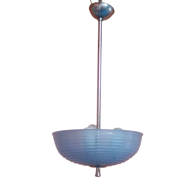 Pulegoso Light Blue Glass Chandelier by Barovier & Toso, Murano, 1960s For Sale