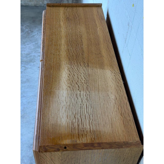 Oak Glass Cabinet With Open Shelf Danish Mid-Century Modern 1960s For Sale - Image 9 of 11