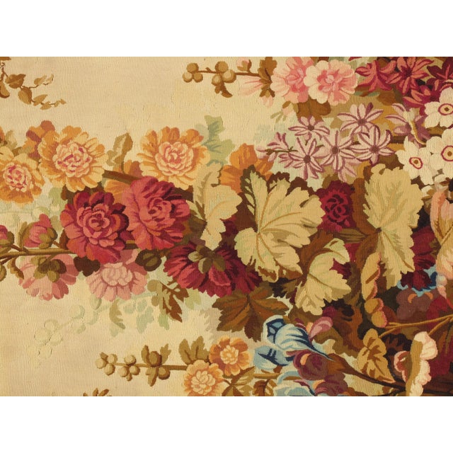 This enchanting antique tapestry beautifully illustrates the remarkable depth and richness that was perfected by French...