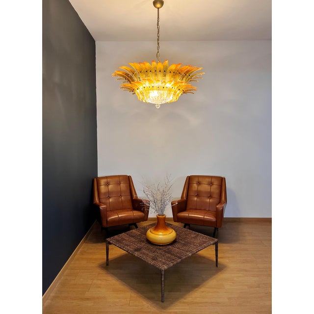 Vintage Hanging Light with 82 Amber Glasses, 1990s For Sale - Image 9 of 18