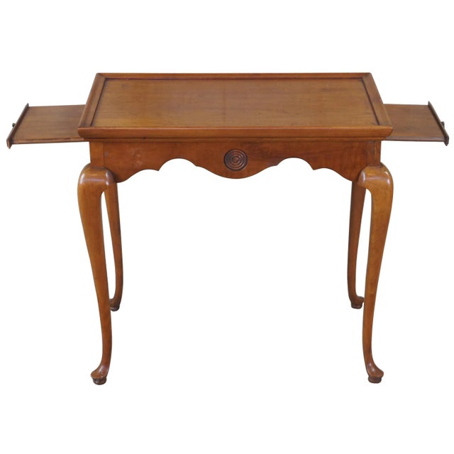 1967 Thomasville Furniture Queen Anne Cherry Side Tea Table For Sale - Image 11 of 11