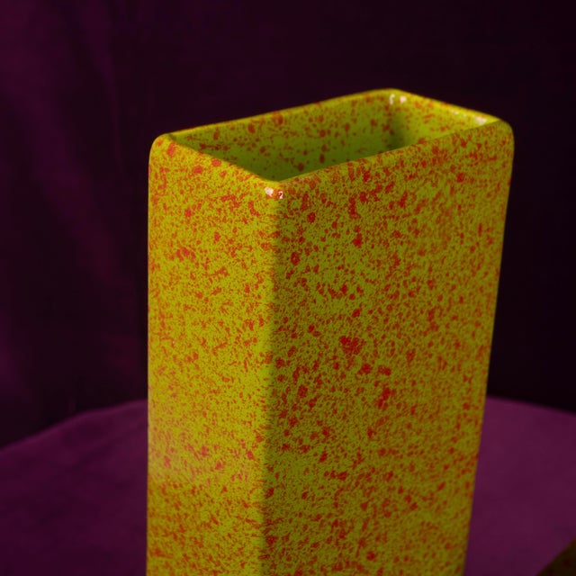 Geometric Twin-Column Ceramic Vase Space Age, Italy 1970, 1980s For Sale - Image 14 of 18