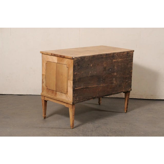 Late 18th Century French Antique Raised Chest, Star Inlay Top For Sale - Image 5 of 11