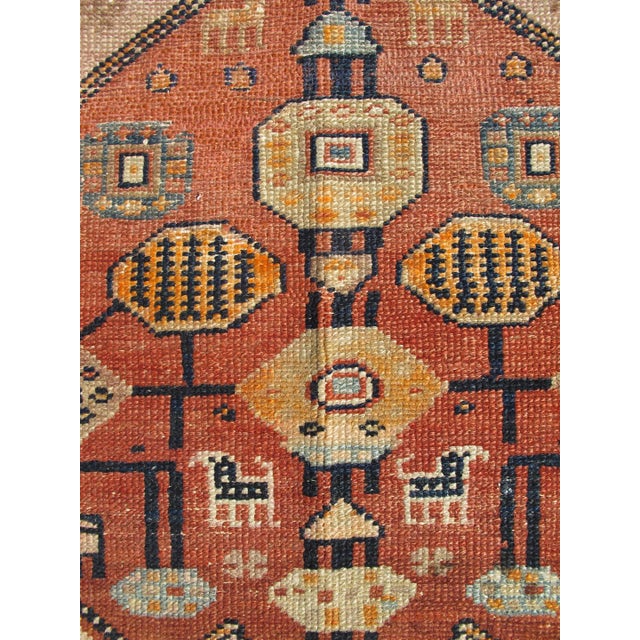 Antique Persian Serab Rug With Geometric Medallion Design in Tan and Pink 3'4"x6'3" For Sale - Image 4 of 6