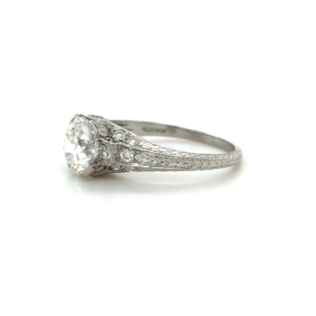 Art Deco 1920s C.D. Peacock, Art Deco 2.87 CTTW Diamond Engagement Ring, Size 8.75 For Sale - Image 3 of 9