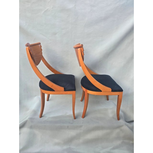 Art Deco Italian Maple Deco Dining Chairs For Sale - Image 3 of 7