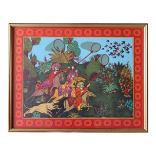 Vintage Diana Bennett “Royal Bird Hunters” Signed Lithograph, 224/300 For Sale
