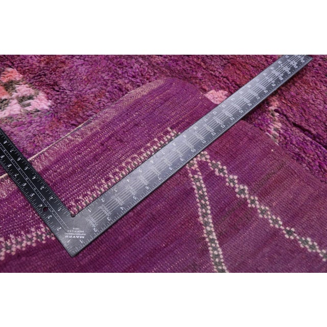 Vintage Purple Beni Mrirt Moroccan Rug - 06'00 X 09'09 For Sale In Dallas - Image 6 of 9