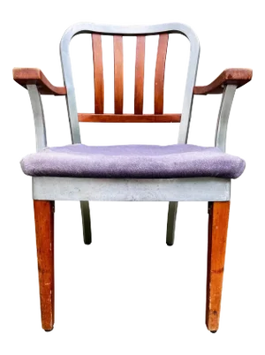 Shaw Walker Aluminum and Wood Armchair, circa 1940 (for restoration)